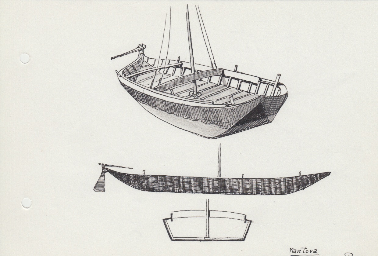 103-Mantova - barcone sul Po lungo circa 10 metri